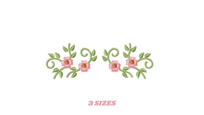 Flower line embroidery designs - Floral Divider machine embroidery pattern - Kitchen towel file - Instant download pes jef dst vp3 hus xxx