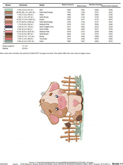 Ox embroidery design - Cow Farm Animal Ranch machine embroidery pattern - Kitchen Towel file - Instant digital download pes jef dst hus vp3
