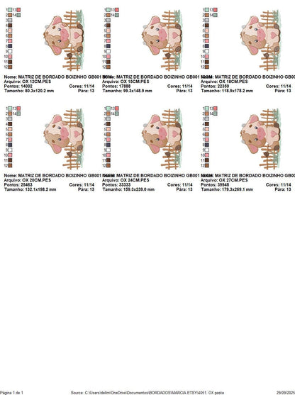 Ox embroidery design - Cow Farm Animal Ranch machine embroidery pattern - Kitchen Towel file - Instant digital download pes jef dst hus vp3