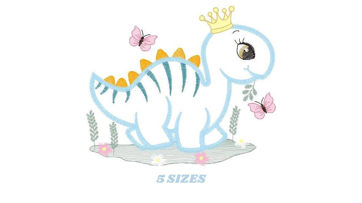 Dinosaur embroidery designs - Baby Boy Dino machine embroidery pattern - Stegosaurus Dinosaur Applique - Instant digital download pes jef