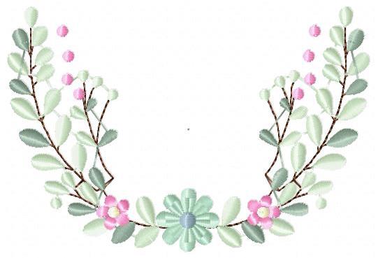 Frame with flowers embroidery designs - Monogram Floral Laurel Shape machine embroidery pattern - Baby girl file - Instant download pes jef