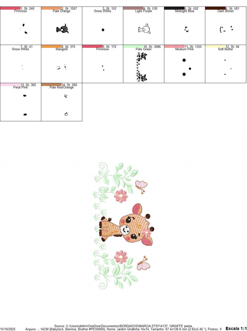 Giraffe embroidery designs - Safari wild animals with flowers machine embroidery pattern - Baby girl file - instant digital download pes jef