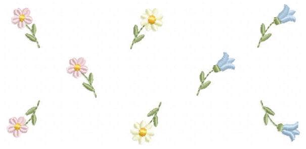 Little Flowers embroidery design - Tulip and daisies machine embroidery pattern - Kitchen Tea towel divider - Instant digital download pes