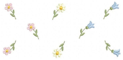 Little Flowers embroidery design - Tulip and daisies machine embroidery pattern - Kitchen Tea towel divider - Instant digital download pes