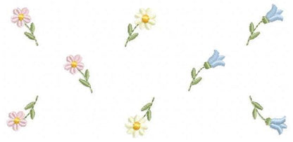 Little Flowers embroidery design - Tulip and daisies machine embroidery pattern - Kitchen Tea towel divider - Instant digital download pes
