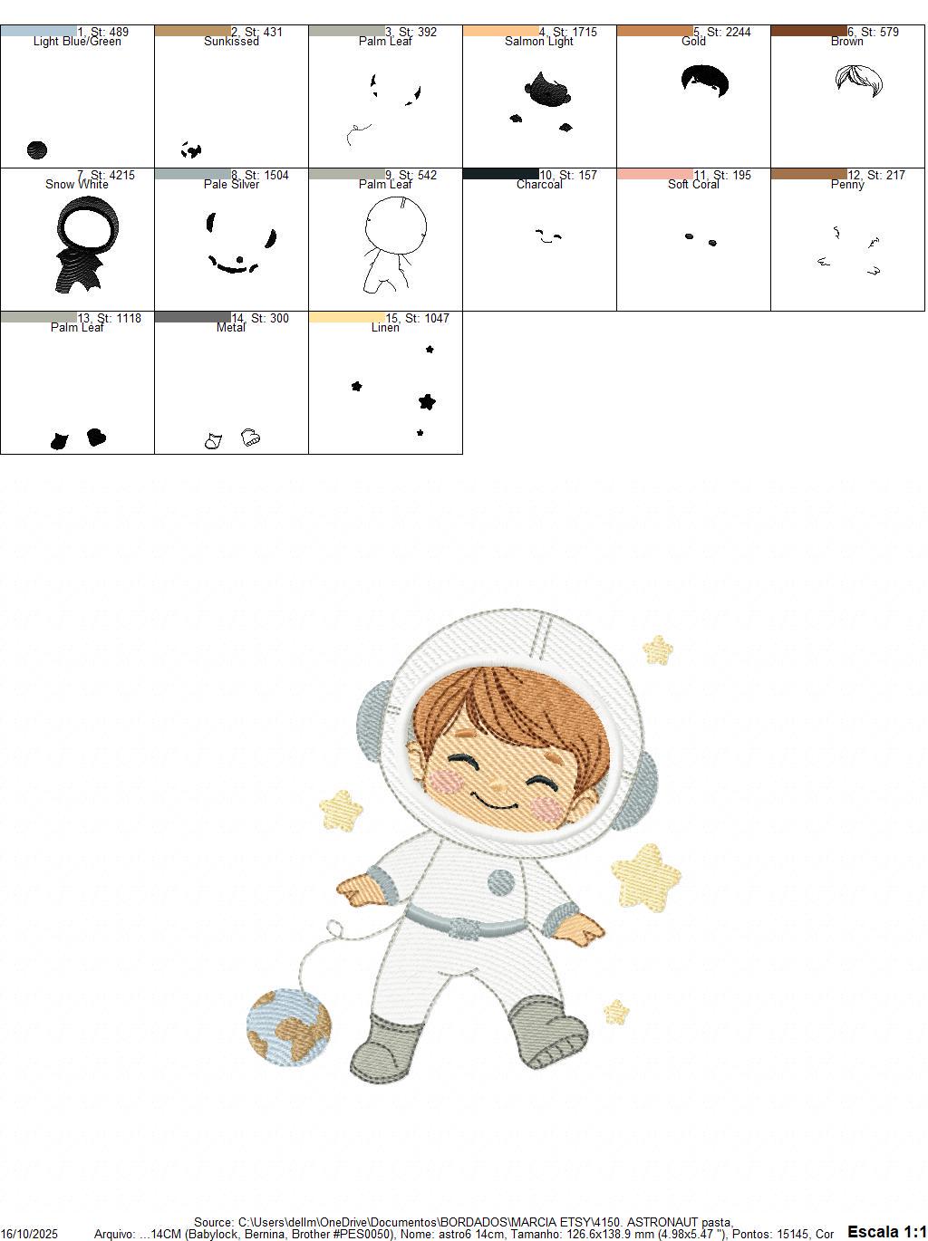 Astronaut embroidery designs - Space Rocket Planet Stars machine embroidery pattern - Baby boy file - Instant digital download pes jef dst