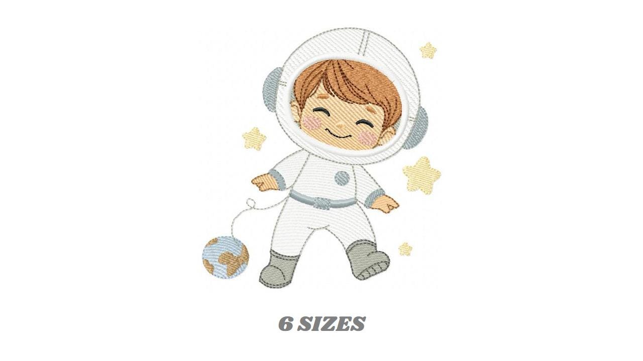 Astronaut embroidery designs - Space Rocket Planet Stars machine embroidery pattern - Baby boy file - Instant digital download pes jef dst