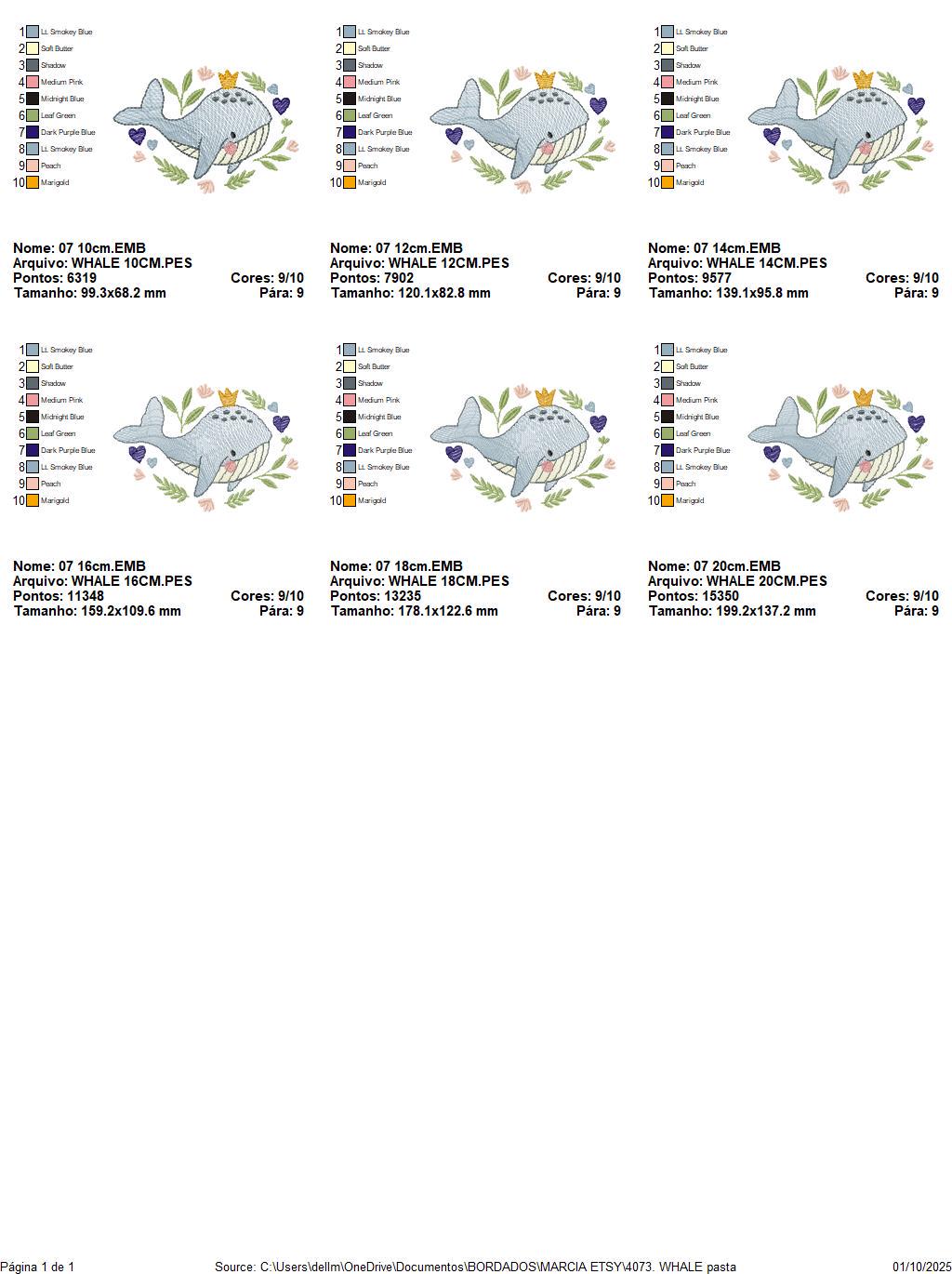 Whale embroidery designs - Ocean Animal Big Fish with crown machine embroidery pattern - Sea Life Baby Boy - Instant digital download pes