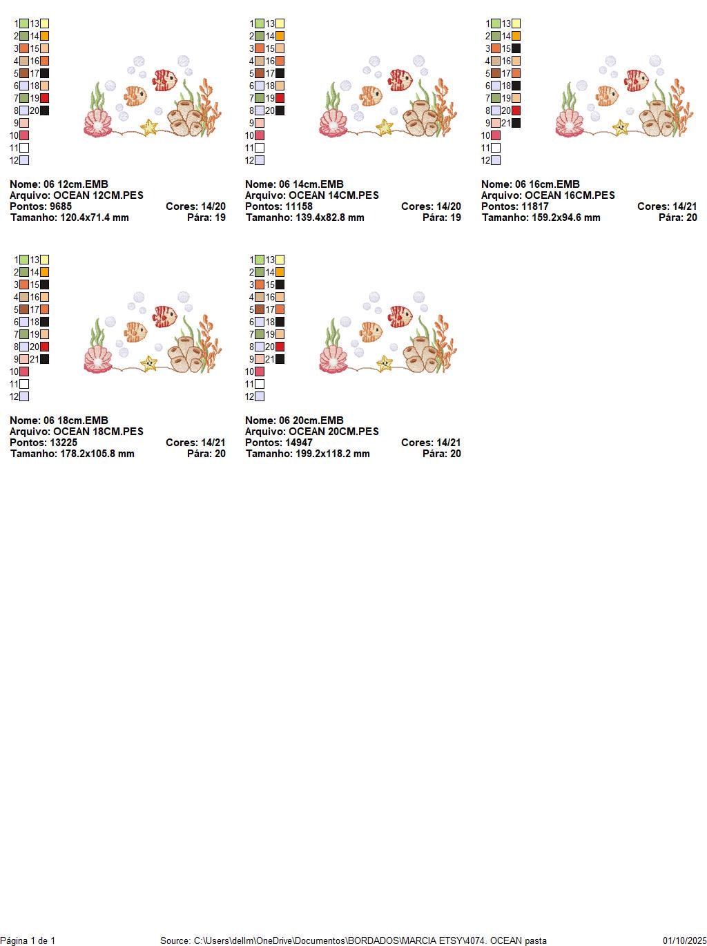 Ocean animals embroidery designs - Sea bottom fishes pearl shell and algae machine pattern - Baby Girl and Boy file - Instant download pes