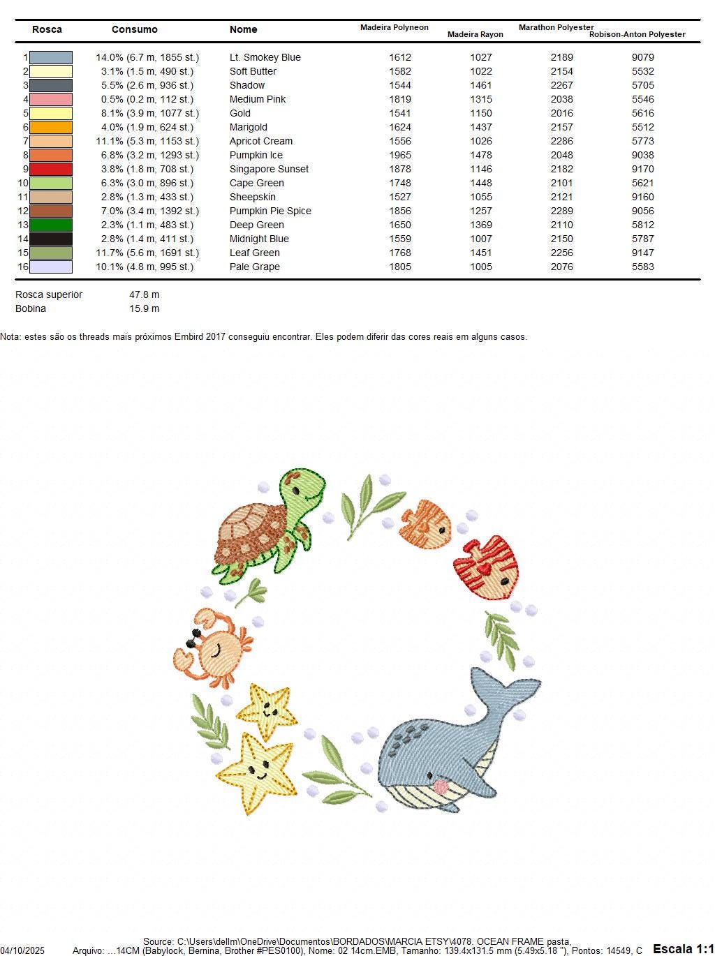 Sea animals monogram frame embroidery design - Whale Turlte fishes crab and star machine embroidery pattern - Ocean coral - Instant download