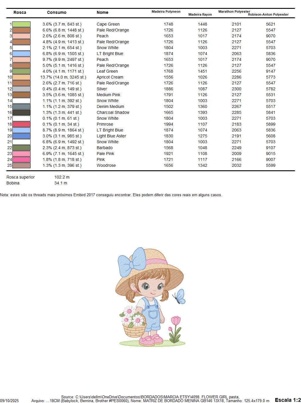 Girl Farmer embroidery designs - Farmer with straw hat and daisies machine embroidery pattern - Girl with flower basket - Instant download