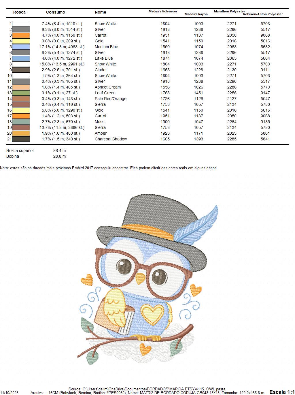 Owl embroidery design - Bird with glasses machine embroidery pattern - Baby Boy Owl with Top hat and hearts - Instant digital download jef