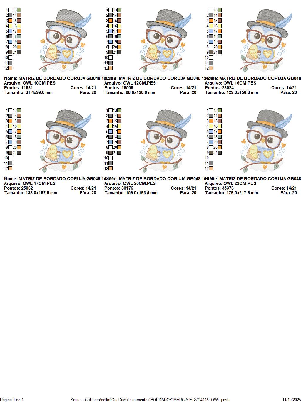 Owl embroidery design - Bird with glasses machine embroidery pattern - Baby Boy Owl with Top hat and hearts - Instant digital download jef