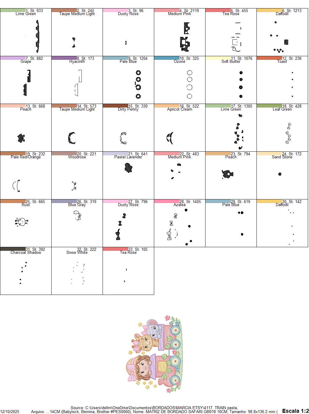 Safari Wild Animals in a train embroidery designs - Elephant and Giraffe machine embroidery pattern - Baby Girl file - Instant download pes