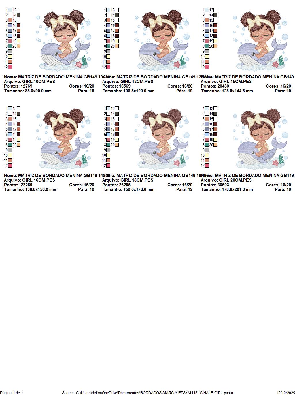 Whale embroidery designs - Diver Swiming Girl with black curly hair machine embroidery pattern - Ocean animal file - Instant download pes