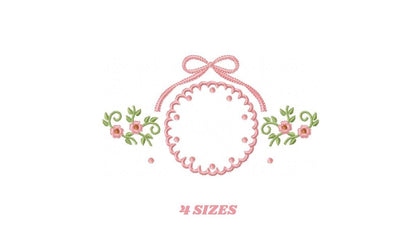 Flower Wreath embroidery designs - Floral Frame machine embroidery pattern - Kitchen Tea Towel file - Instant digital download pes jef dst