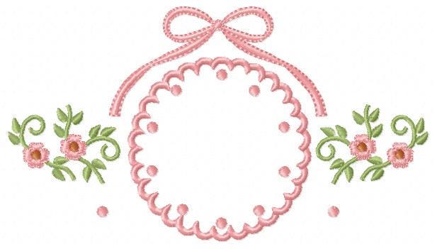 Flower Wreath embroidery designs - Floral Frame machine embroidery pattern - Kitchen Tea Towel file - Instant digital download pes jef dst