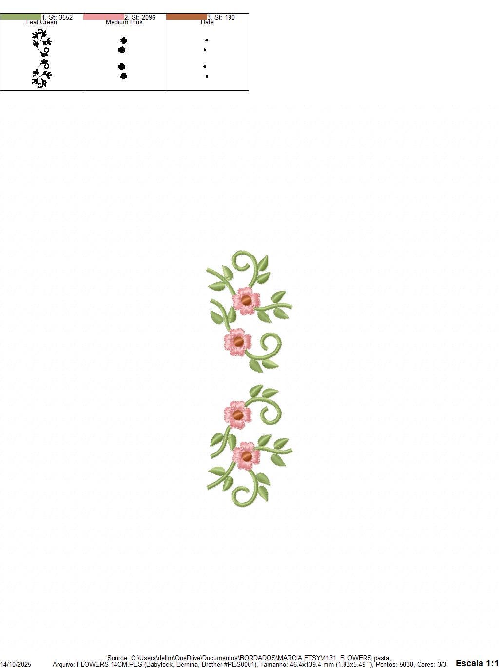 Flower line embroidery designs - Floral Divider machine embroidery pattern - Kitchen towel file - Instant download pes jef dst vp3 hus xxx