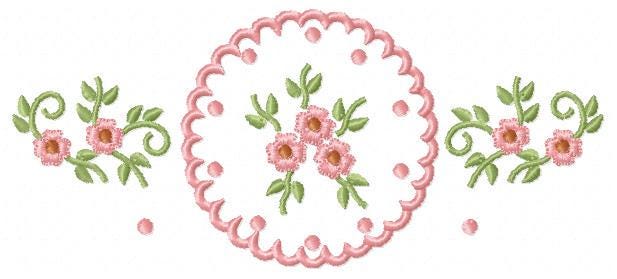 Flower Wreath embroidery designs - Floral Frame machine embroidery pattern - Kitchen Tea Towel file - Instant digital download pes jef dst