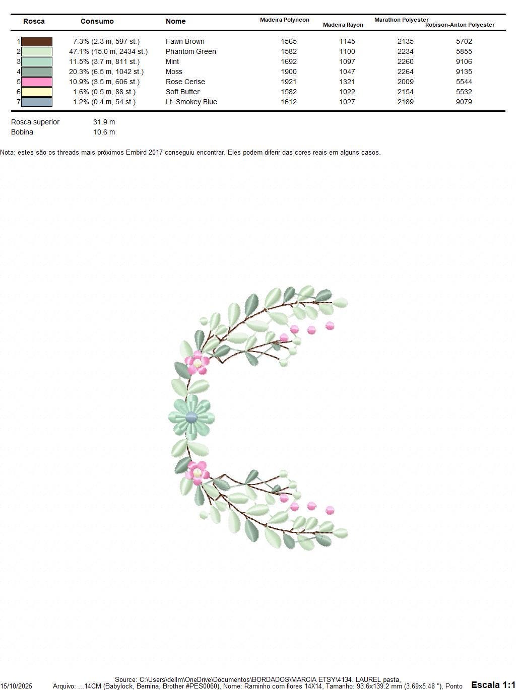 Frame with flowers embroidery designs - Monogram Floral Laurel Shape machine embroidery pattern - Baby girl file - Instant download pes jef