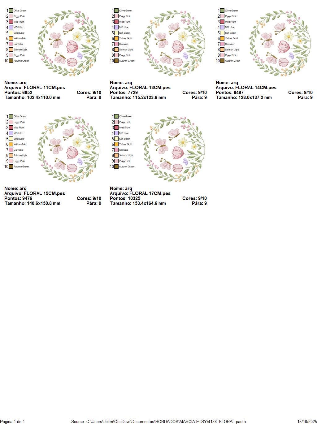 Flower Wreath embroidery designs - Floral Frame machine embroidery pattern - Kitchen Tea Towel file - Instant digital download pes jef dst