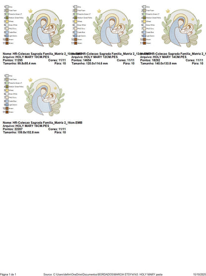 Holy Mary embroidery designs - Virgin Mary and Baby Jesus machine embroidery pattern - Catholic religious file - Instant digital download