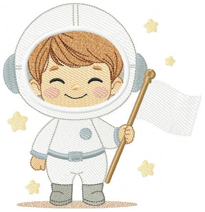 Astronaut embroidery designs - Space Rocket Planet Stars machine embroidery pattern - Baby boy file - Instant digital download pes jef dst