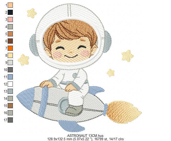 Astronaut embroidery designs - Space Rocket Planet Stars machine embroidery pattern - Baby boy file - Instant digital download pes jef dst