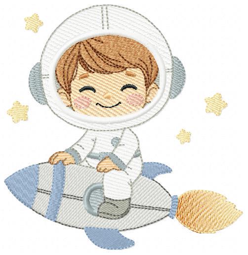 Astronaut embroidery designs - Space Rocket Planet Stars machine embroidery pattern - Baby boy file - Instant digital download pes jef dst