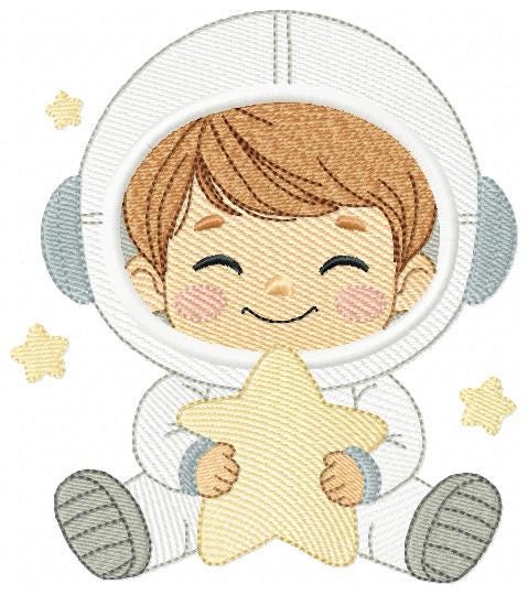 Astronaut embroidery designs - Space Rocket Planet Stars machine embroidery pattern - Baby boy file - Instant digital download pes jef dst