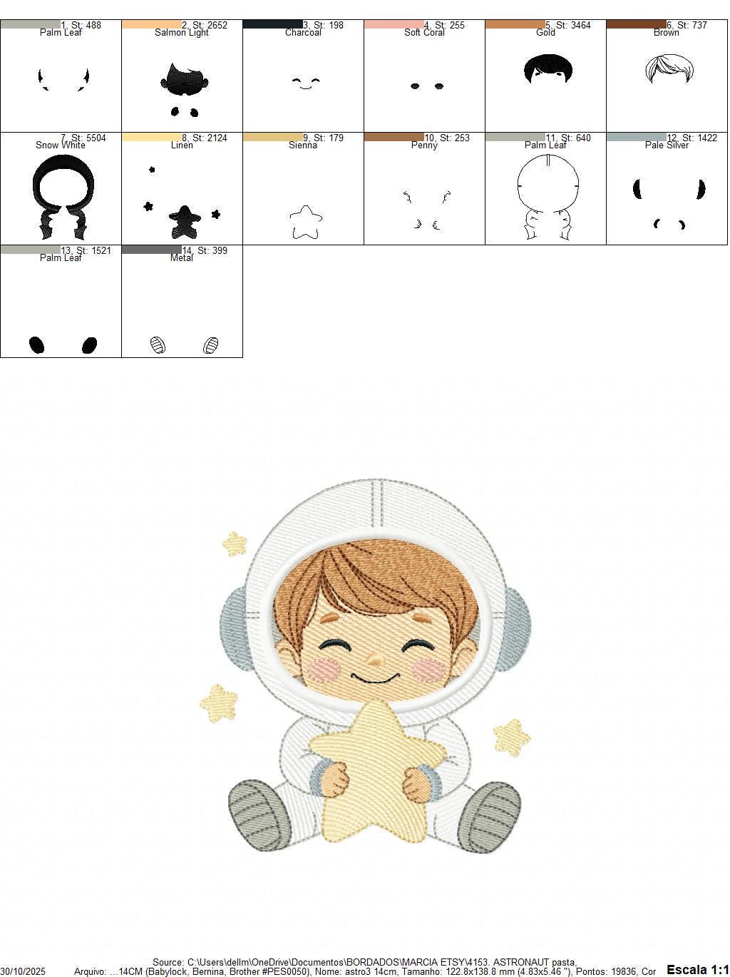 Astronaut embroidery designs - Space Rocket Planet Stars machine embroidery pattern - Baby boy file - Instant digital download pes jef dst