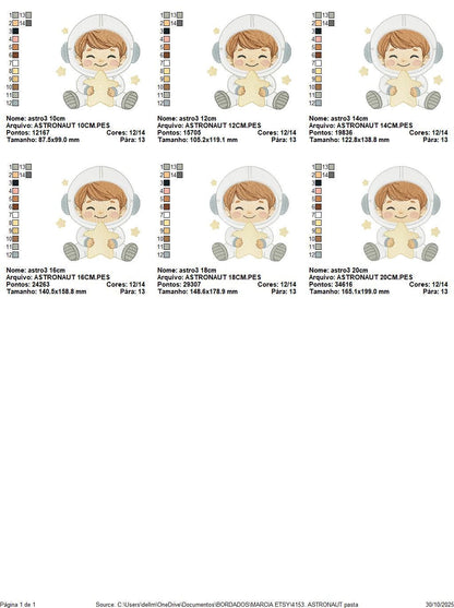 Astronaut embroidery designs - Space Rocket Planet Stars machine embroidery pattern - Baby boy file - Instant digital download pes jef dst