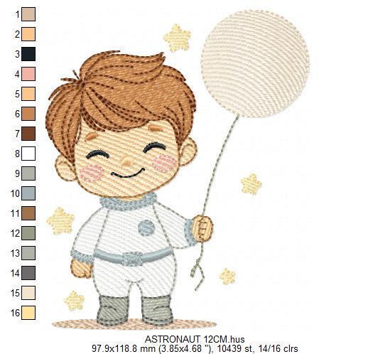 Astronaut embroidery designs - Space Rocket Planet Stars machine embroidery pattern - Baby boy file - Instant digital download pes jef dst