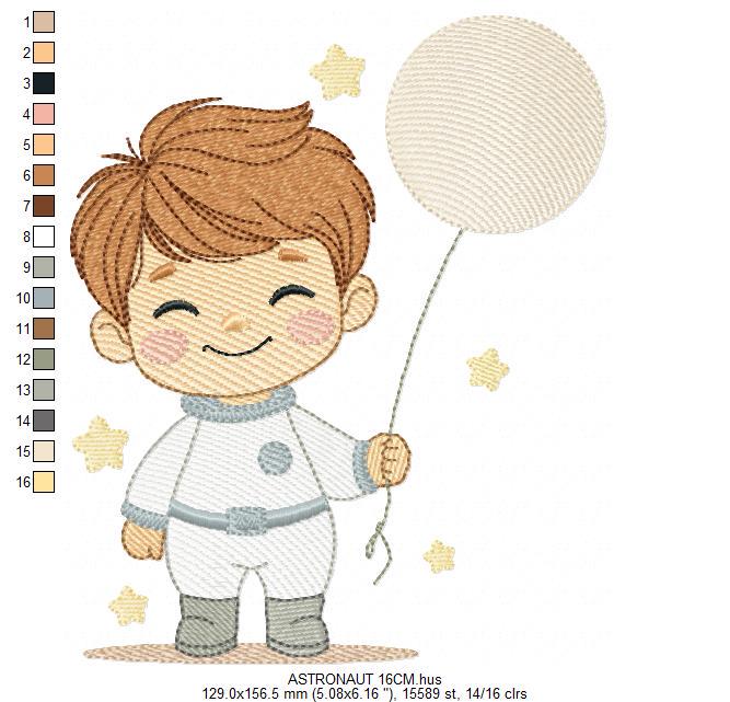 Astronaut embroidery designs - Space Rocket Planet Stars machine embroidery pattern - Baby boy file - Instant digital download pes jef dst