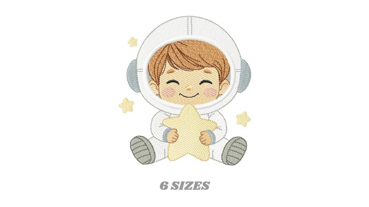Astronaut embroidery designs - Space Rocket Planet Stars machine embroidery pattern - Baby boy file - Instant digital download pes jef dst