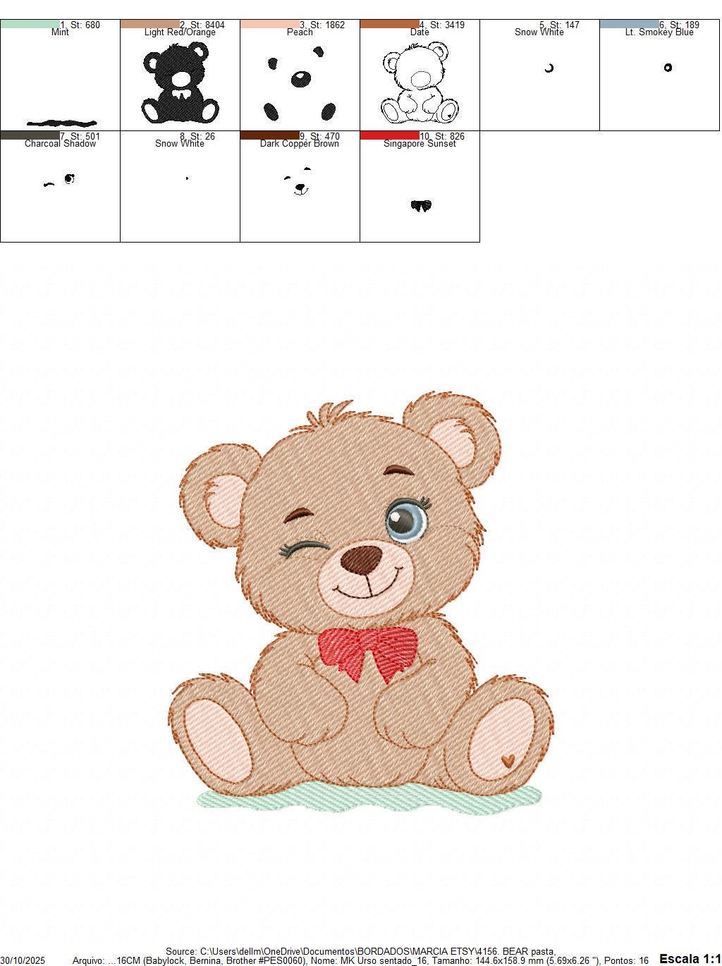 Teddy Bear embroidery designs - Baby boy with red bow tie machine embroidery pattern - Instant digital download pes jef dst hus vp3 exp xxx