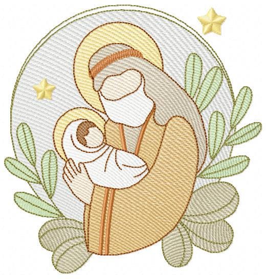 Holy Family embroidery designs - Father Joseph and Baby Jesus machine embroidery pattern - Catholic Religious file - Instant download pes