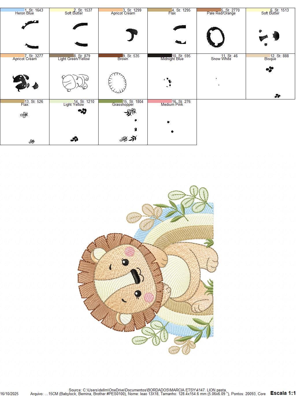 Lion embroidery designs - Safari wild animal machine embroidery pattern - Baby boy file - Rainbow and flowers - Instant digital download