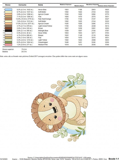 Lion embroidery designs - Safari wild animal machine embroidery pattern - Baby boy file - Rainbow and flowers - Instant digital download