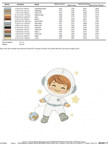 Astronaut embroidery designs - Space Rocket Planet Stars machine embroidery pattern - Baby boy file - Instant digital download pes jef dst