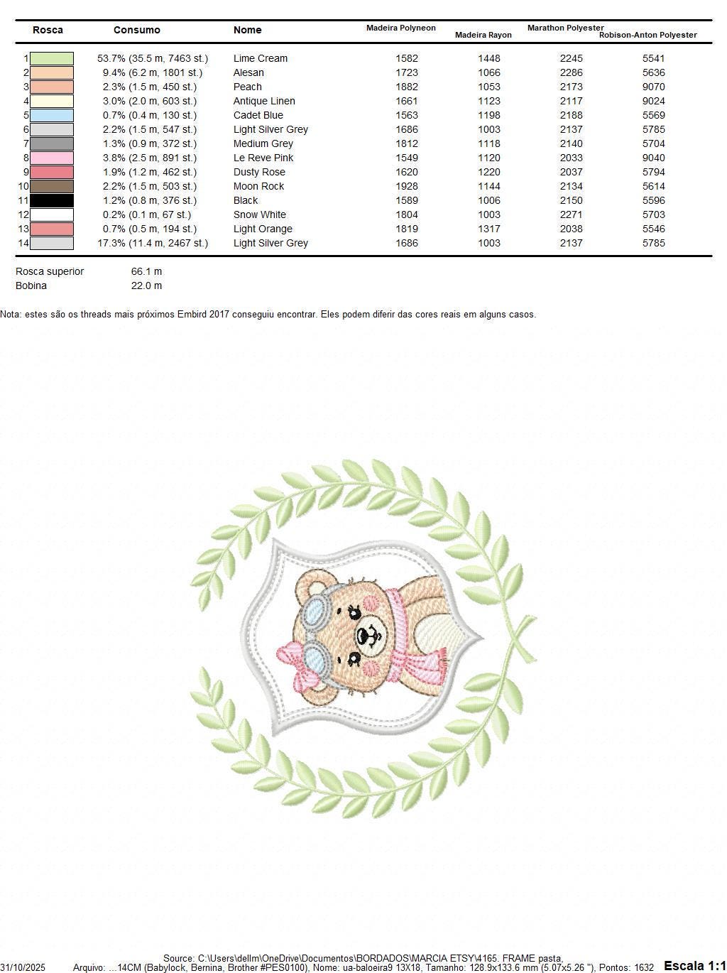 Pilot Bear embroidery designs - Baby Girl Aviator with laurel frame machine embroidery pattern - Teddy bear file - Instant digital download