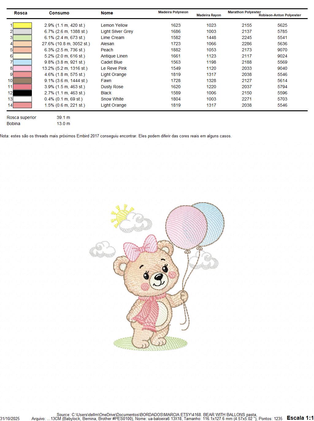 Bear with balloons embroidery designs - Baby girl with scarf machine embroidery pattern - Baby Birthday party - Instant digital download