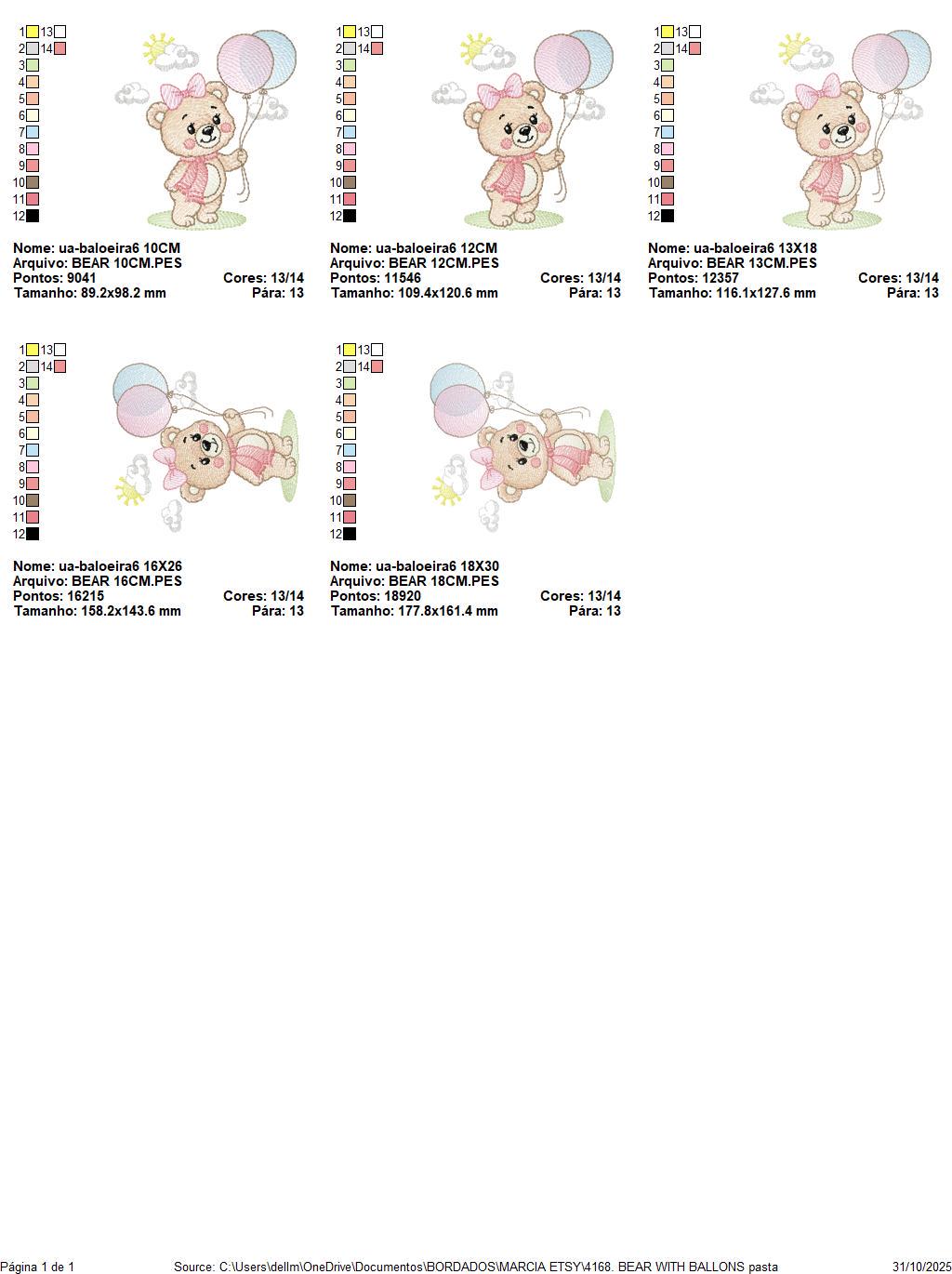 Bear with balloons embroidery designs - Baby girl with scarf machine embroidery pattern - Baby Birthday party - Instant digital download