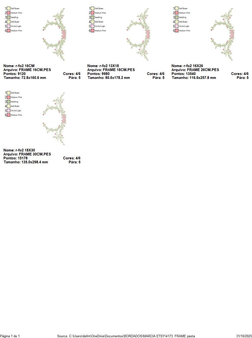 Monogram Frame with roses embroidery designs - Flower Laurel wreath machine embroidery pattern - Rose baby girl file - Instant download pes