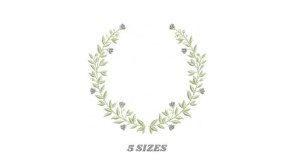 Laurel Garland Frame embroidery designs - Green Laurel Wreath machine embroidery pattern - Baby Monogram shape file - Instant download pes