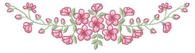Roses embroidery designs - Flower Line Divider machine embroidery pattern - Kitchen Towel file - Instant digital download jef pes dst hus