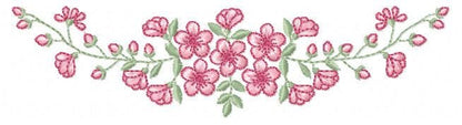 Roses embroidery designs - Flower Line Divider machine embroidery pattern - Kitchen Towel file - Instant digital download jef pes dst hus