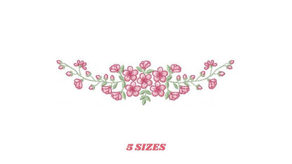 Roses embroidery designs - Flower Line Divider machine embroidery pattern - Kitchen Towel file - Instant digital download jef pes dst hus