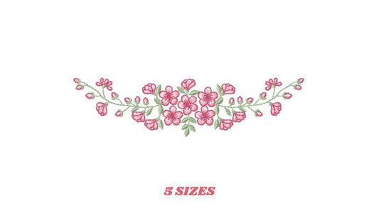 Roses embroidery designs - Flower Line Divider machine embroidery pattern - Kitchen Towel file - Instant digital download jef pes dst hus