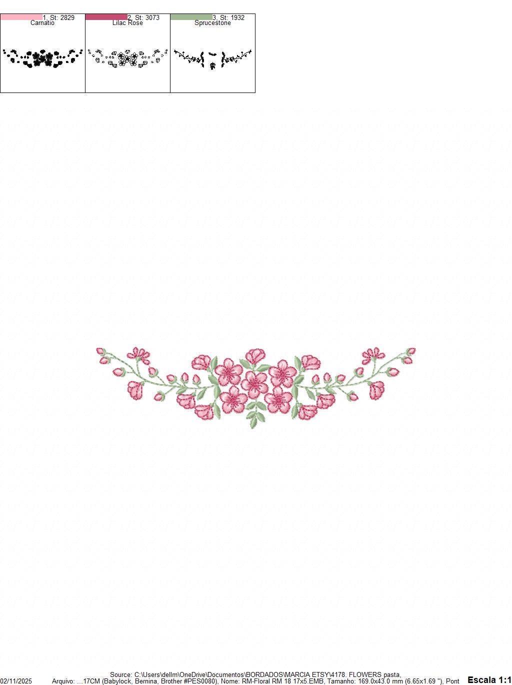 Roses embroidery designs - Flower Line Divider machine embroidery pattern - Kitchen Towel file - Instant digital download jef pes dst hus